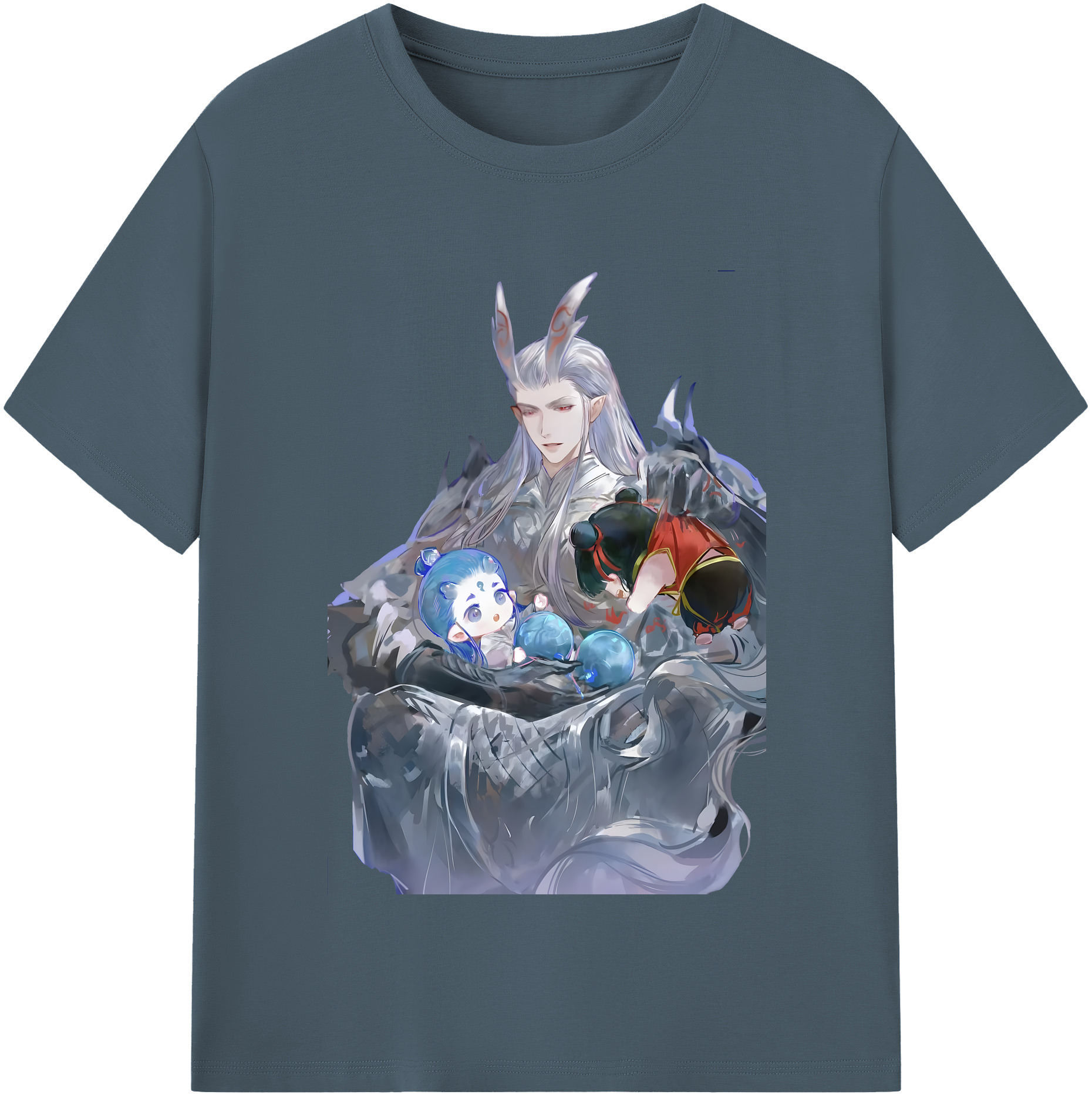 （画像用） Ne Zha 2 ナタ 魔童の大暴れ 綿100％半袖Tシャツ（フロントプリント）